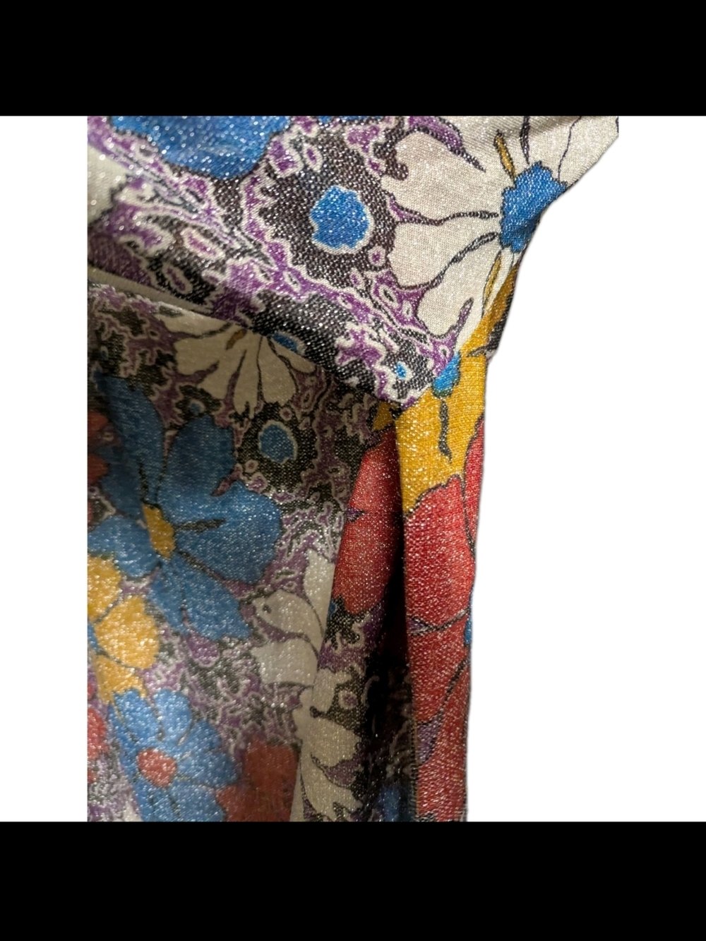Lee Multicolor Floral Long Sleeve Midi Dress - Blue, Yellow, Cream, Red - Picture 5 of 10